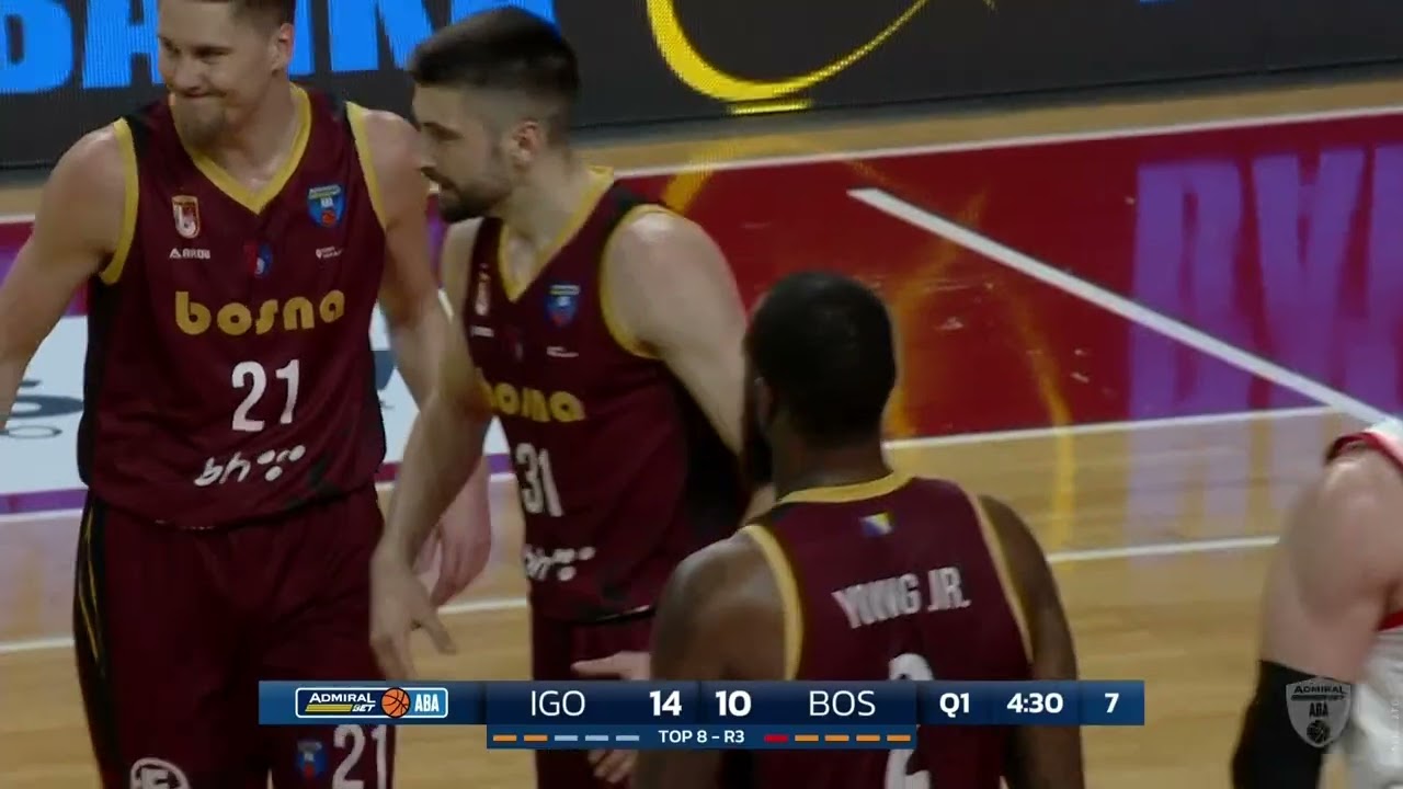 AdmiralBet ABA League 2025/26, Top 8 Round 3 match: Igokea m:tel - Bosna BH Telecom (14.3.2026)