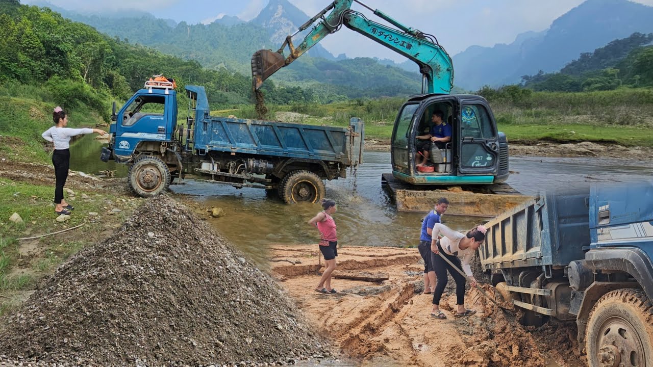 FULL VIDEO:The construction projects of the driver and the girl driving the excavator and the truck