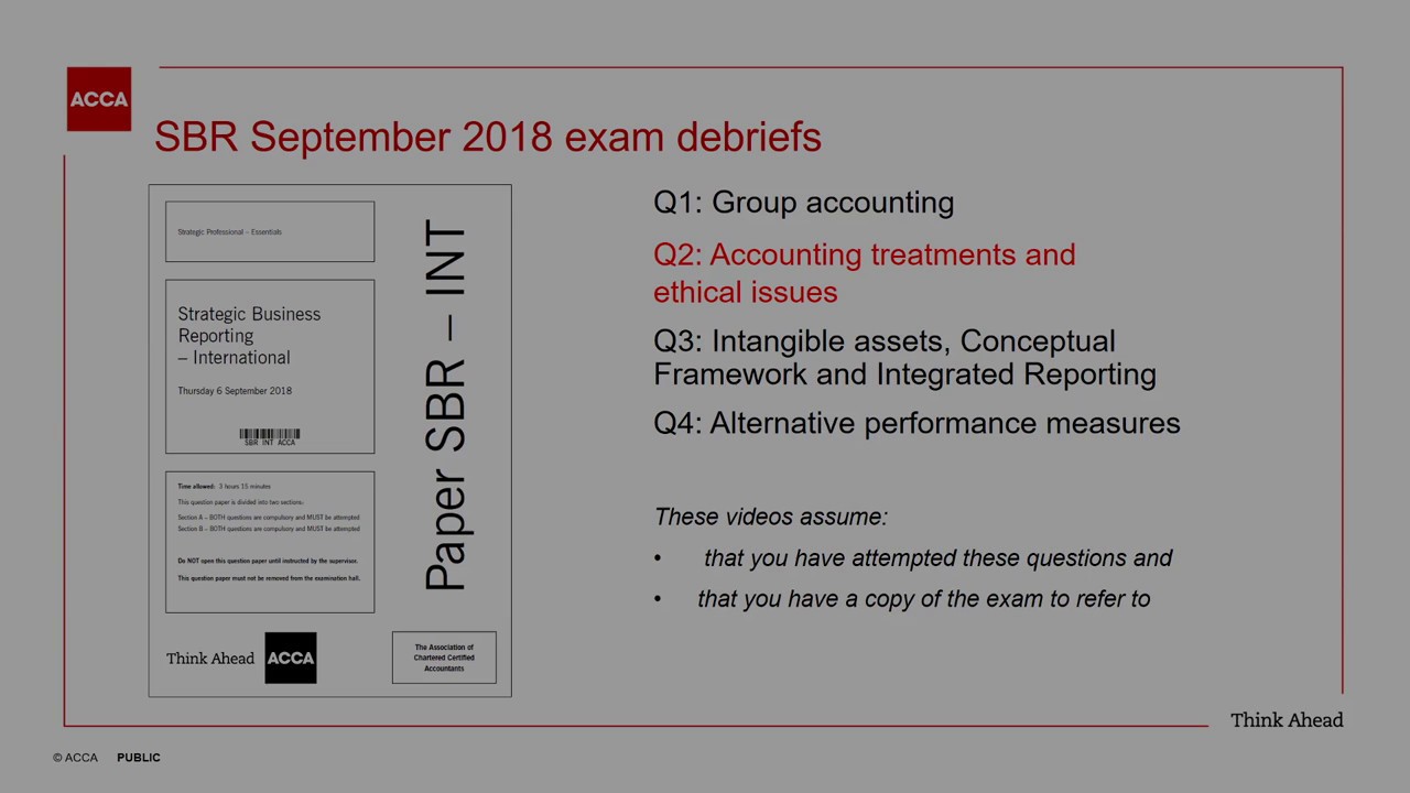 SBR September 2018 debrief: question 2