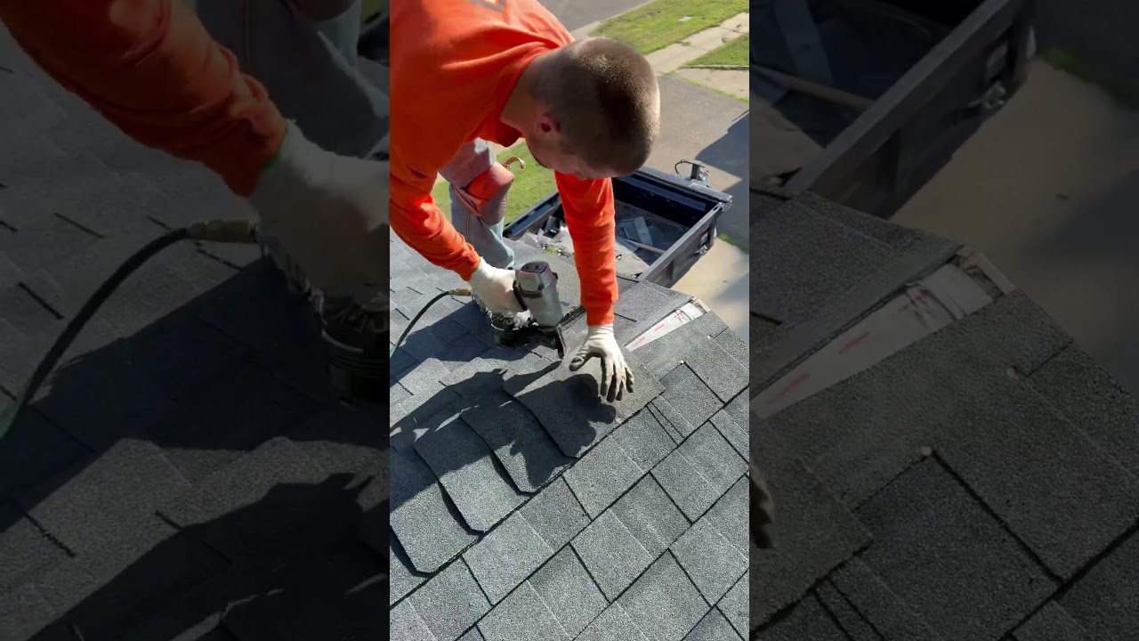 Ridge cap on a roof #roofing #construction #oddlysatisfying #satisfying