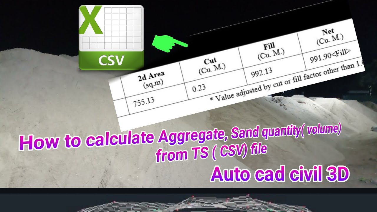 How to calculate stock volume ( quantity of sand, aggregate,  10mm, 20 mm, 30mm aggregrate) from ts