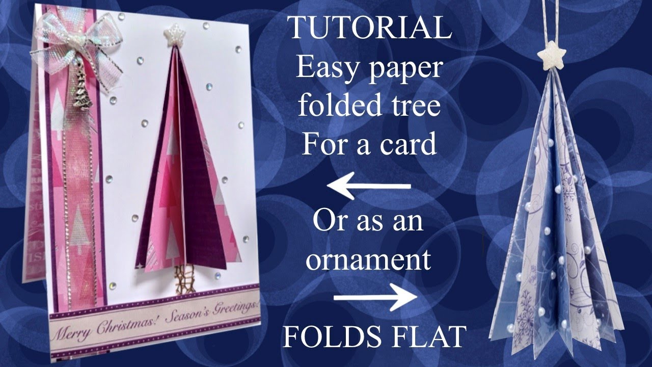 🎄 How to Tutorial EASY Paper folded Christmas tree card or ornament DIY Craft No measuring #craft
