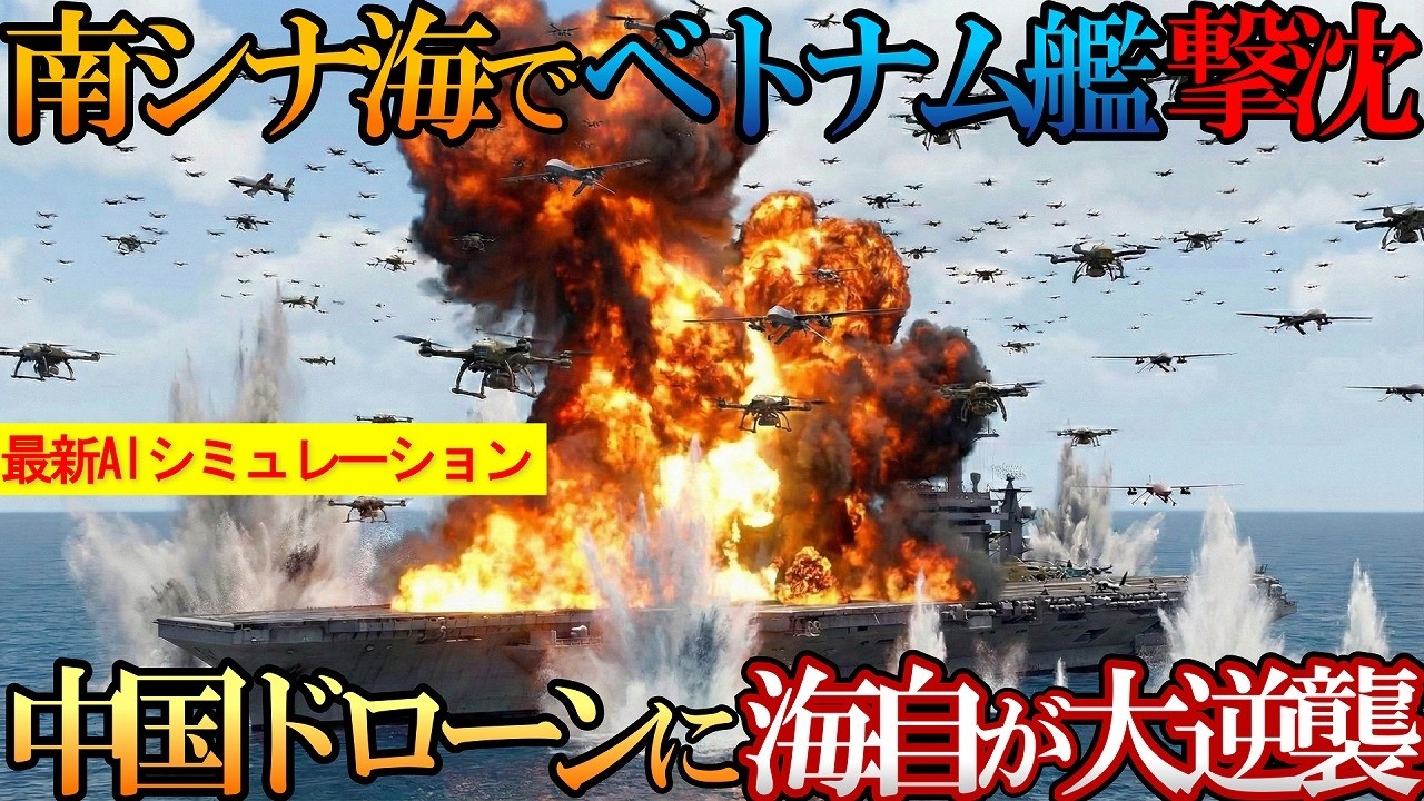 【日本の最強兵器】【西田幕僚長シリーズ7】もしも中国の10万機ドローンが南シナ海を埋め尽くしたら？日越連合軍を襲撃。最強HPMによる『大逆襲』に中国震撼！【最新AIシミュレーション】