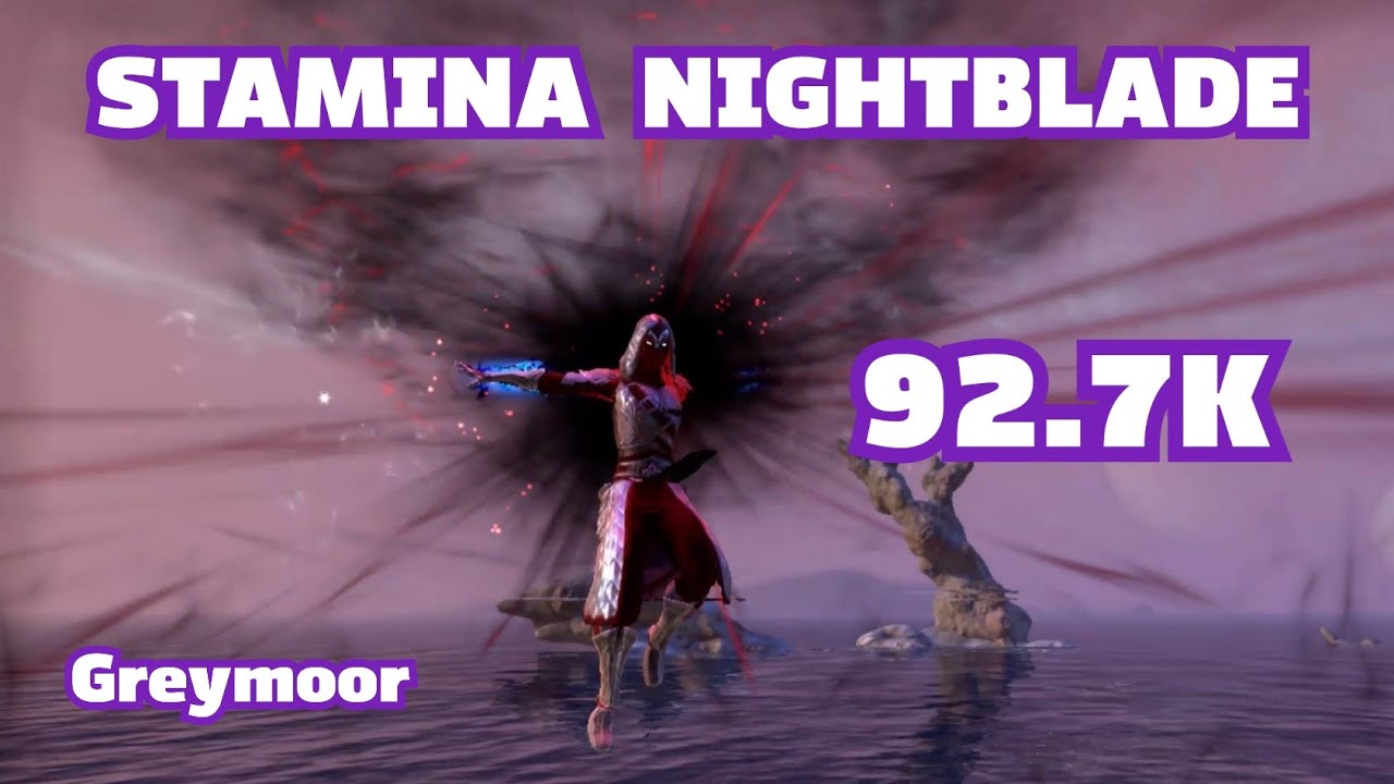 ESO PVE Stamina Nightblade 92.7K (Greymoor) Build and Rotation in Description