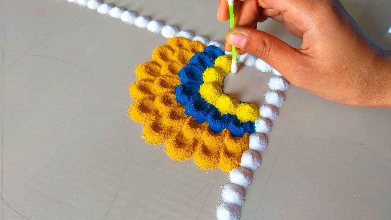 Simple corner rangoli for diwali | दिवाली धनतेरस rangolis | easy navratri rangoli/महालक्ष्मी रांगोळी