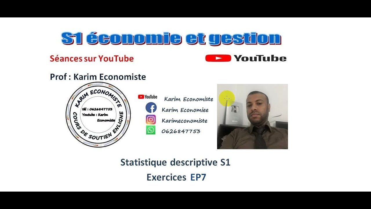 Statistique descriptive S1 Exercices EP7