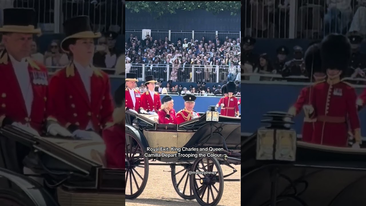 Re Carlo III e la Regina Camilla lasciano il Trooping the Colour