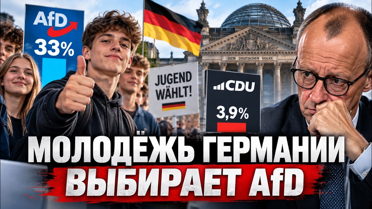 АдГ 33% | ХДС 3,9% - молодёжь Германии послала старым партиям тревожный сигнал