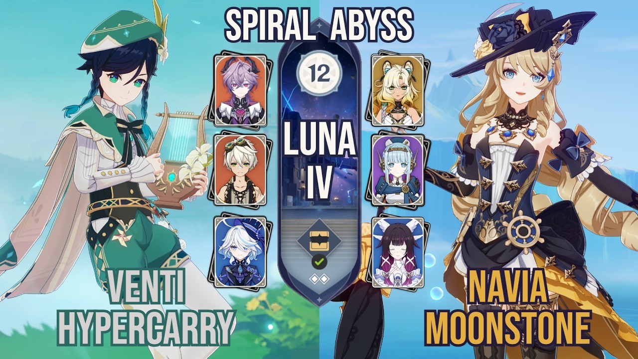 Venti Hypercarry x Navia Moonstone | Spiral Abyss 6.4 / Luna IV | Genshin Impact