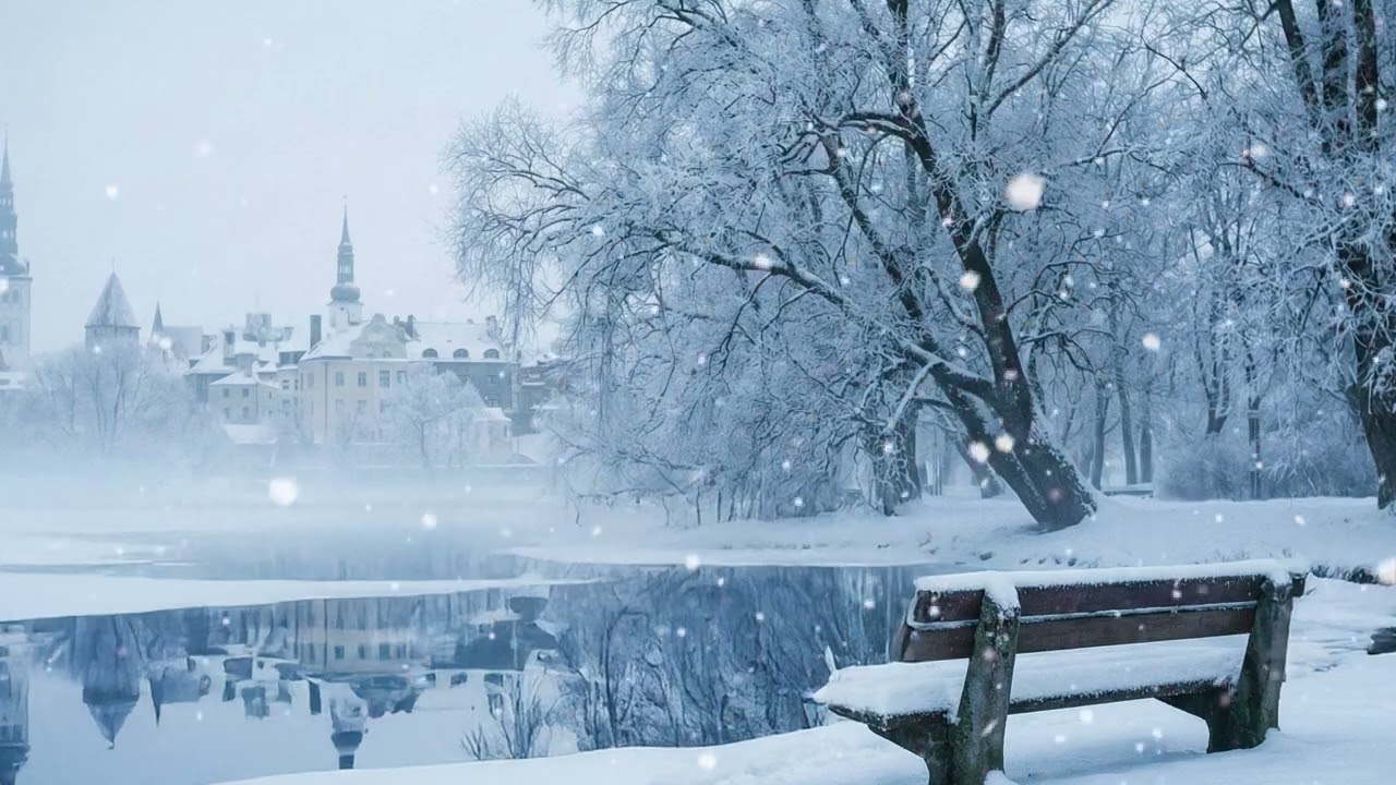 a snowy day ❄️ peaceful music for sleeping and relaxing