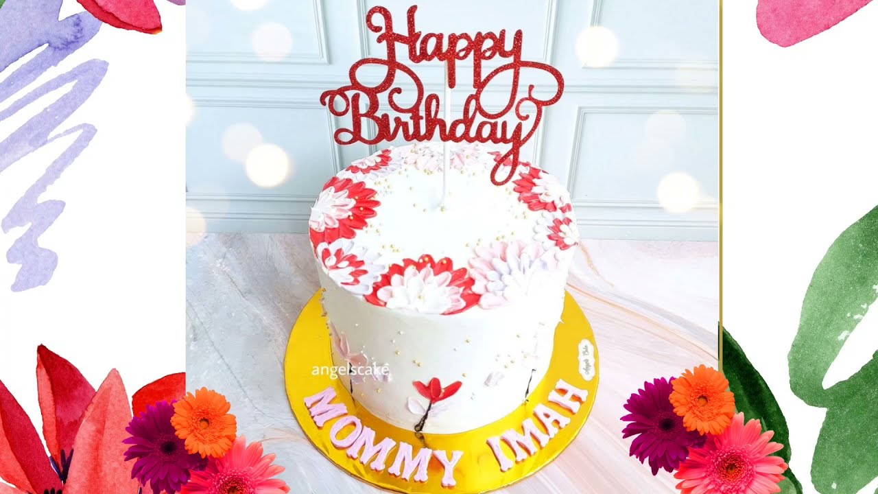 Flower Pallete Knife Painting Cake