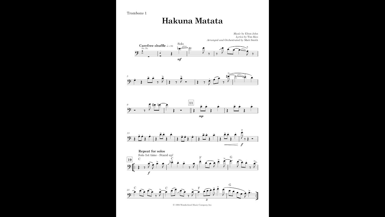 Hakuna Matata - Lion King (Orchestra with Voice arrangement)