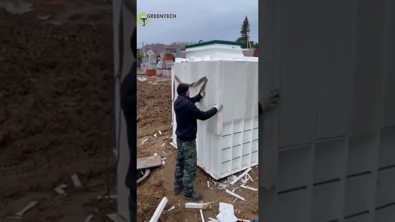 Монтаж пластикового погреба Титан Комфорт