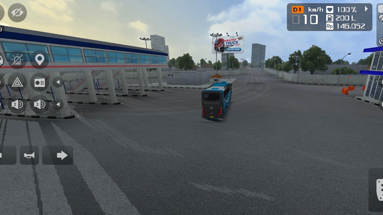🌆 लाइव बस ड्राइव | सिटी रोड चैलेंज bus simulator Indonesia #shortsgaming 
