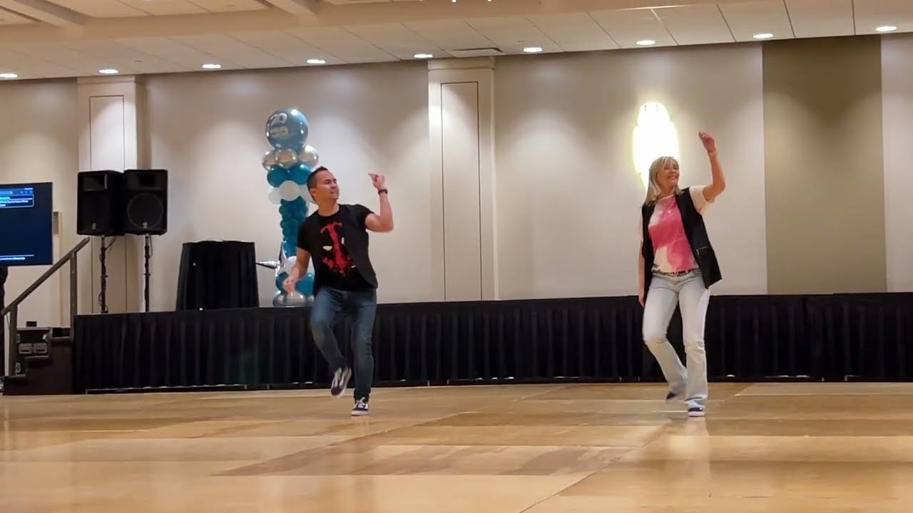 GIFTED Line Dance Demo by Roy Hadisubroto & Fiona Hadisubroto @ Windy City Linedance Mania 2024