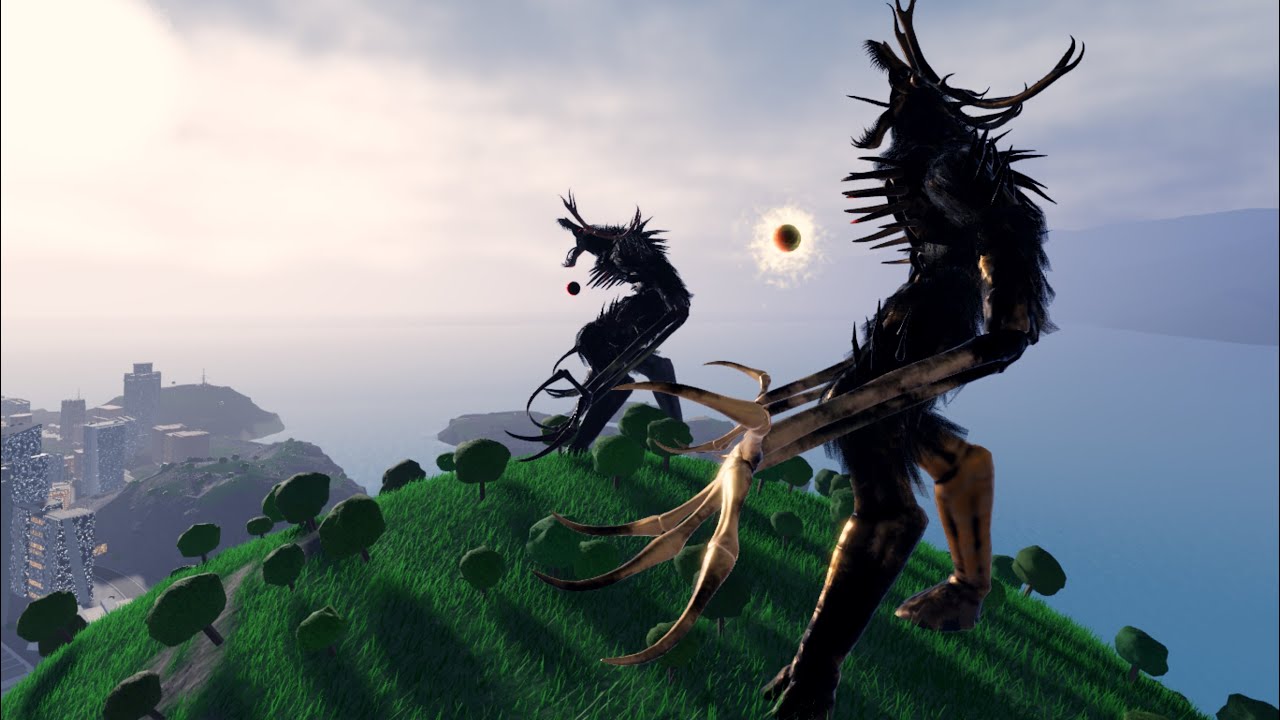 FIGHTING WITH MY BROTHER!!!!! (He’s stupid burger] in Roblox Kaiju bloodbath )