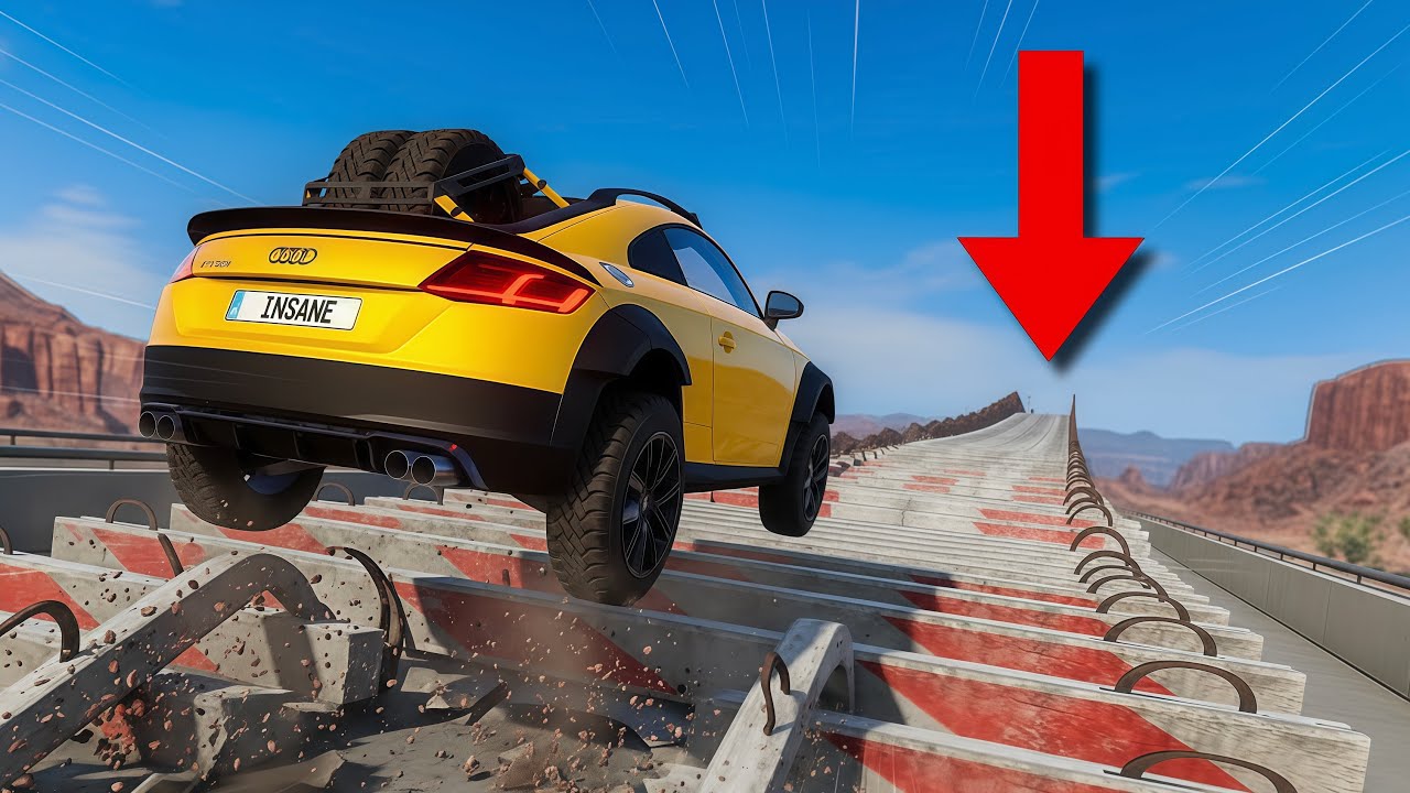Cars vs 1000 Step Speed Bumps in BeamNG.drive Competition!