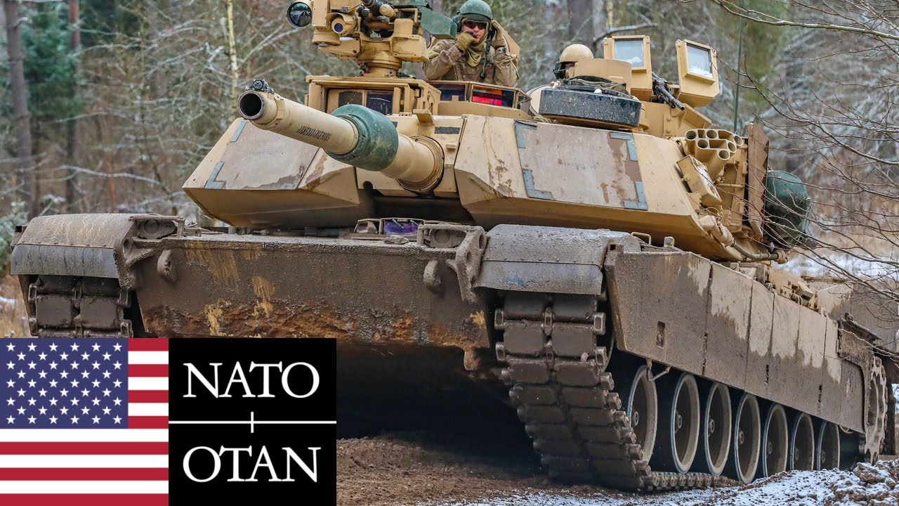 Армия США, НАТО. Танки M1A2 Abrams и боевые машины на учениях в Польше.