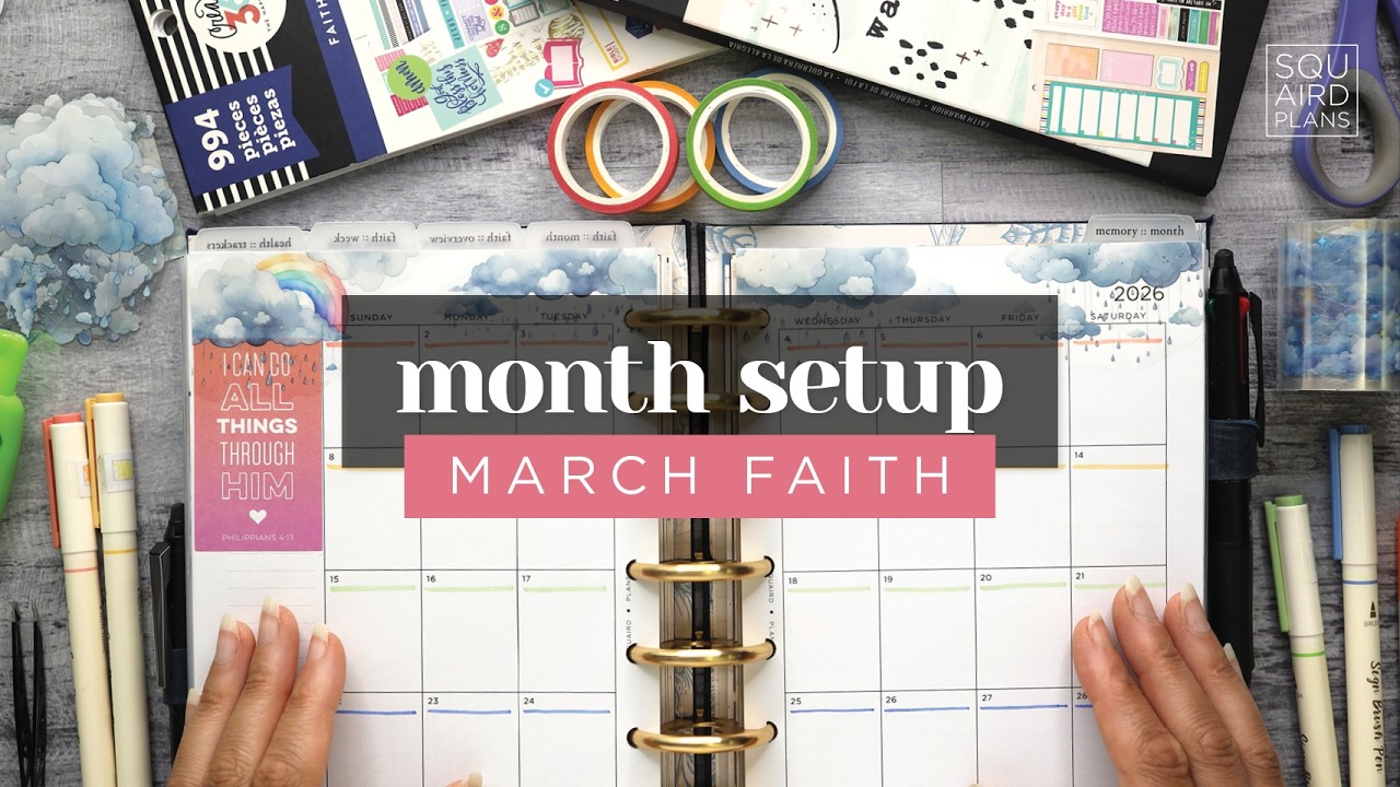 MARCH PLAN WITH ME :: Faith Monthly Planner Setup in a Half Letter Discbound