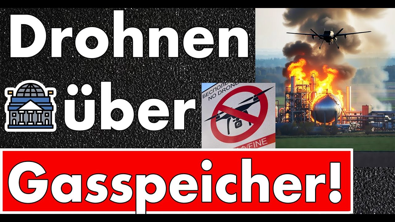 Drohnen &uuml;ber Gasspeicher! Letzter Ausweg f&uuml;r die Politik: Zuf&auml;lliger Angriff der Infrastruktur!