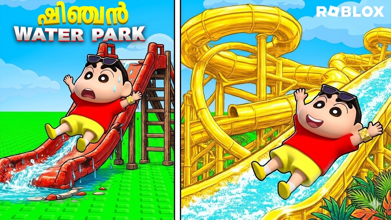 Shinchan Built the BEST Water Park EVER in Roblox! 😱🌊
