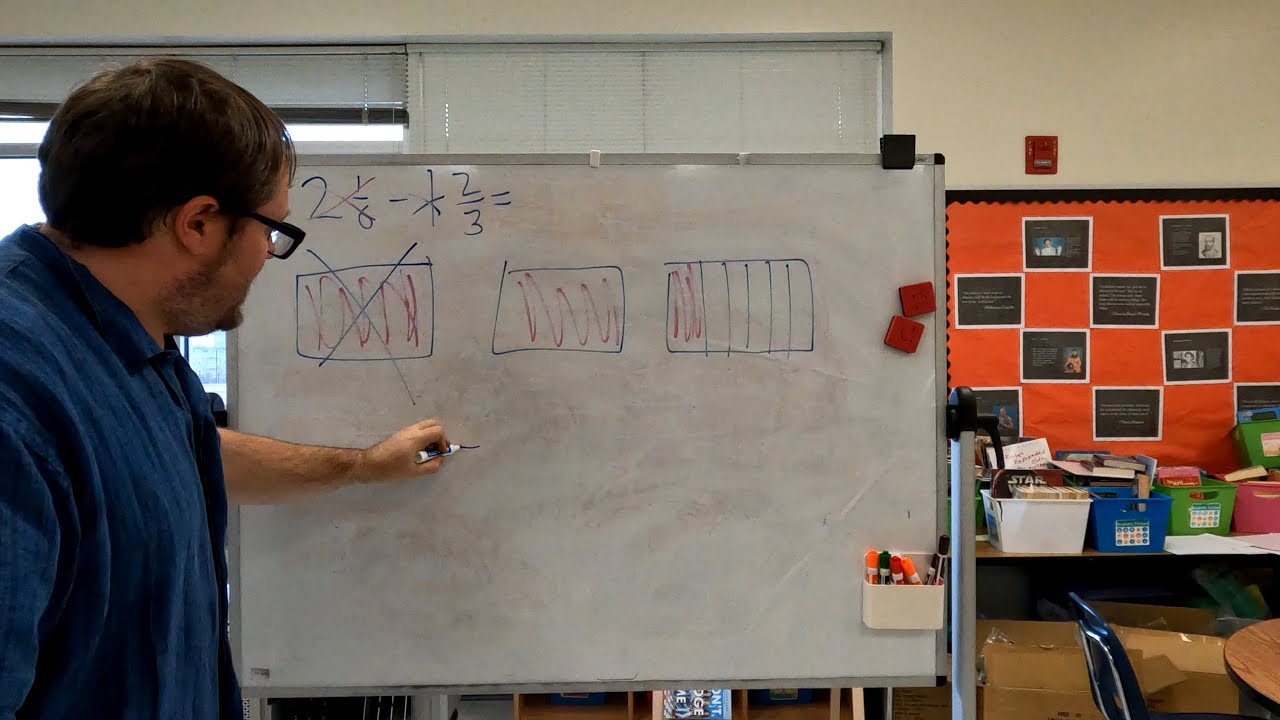 Subtracting Mixed Numbers with Unlike Denominators Using Visual Models