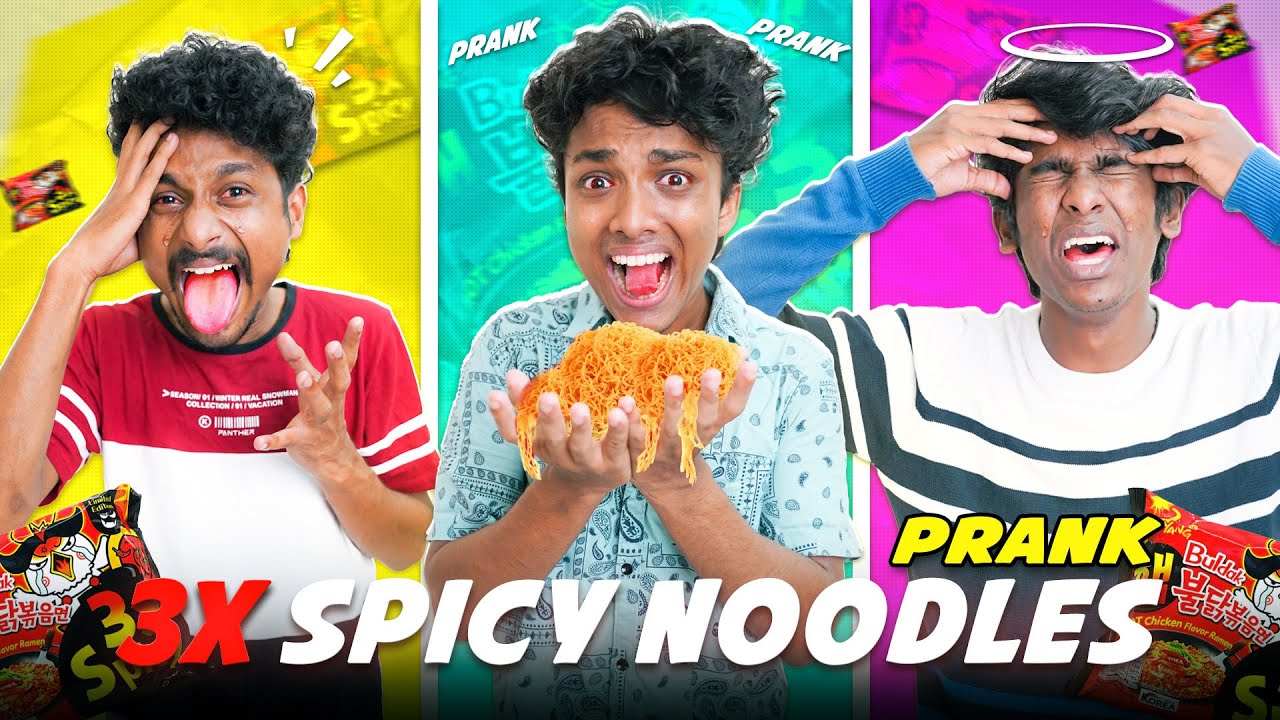 3x Spicy Noodles Prank Challenge 🥵 Gone Wrong 😨 We Talks