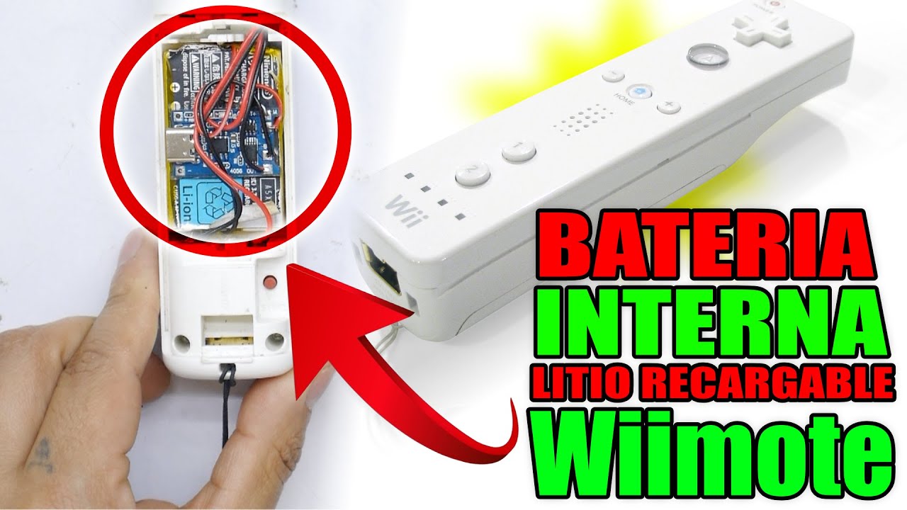 MOD DE CONTROL DE Wii, RECARGABLE - bateria de litio