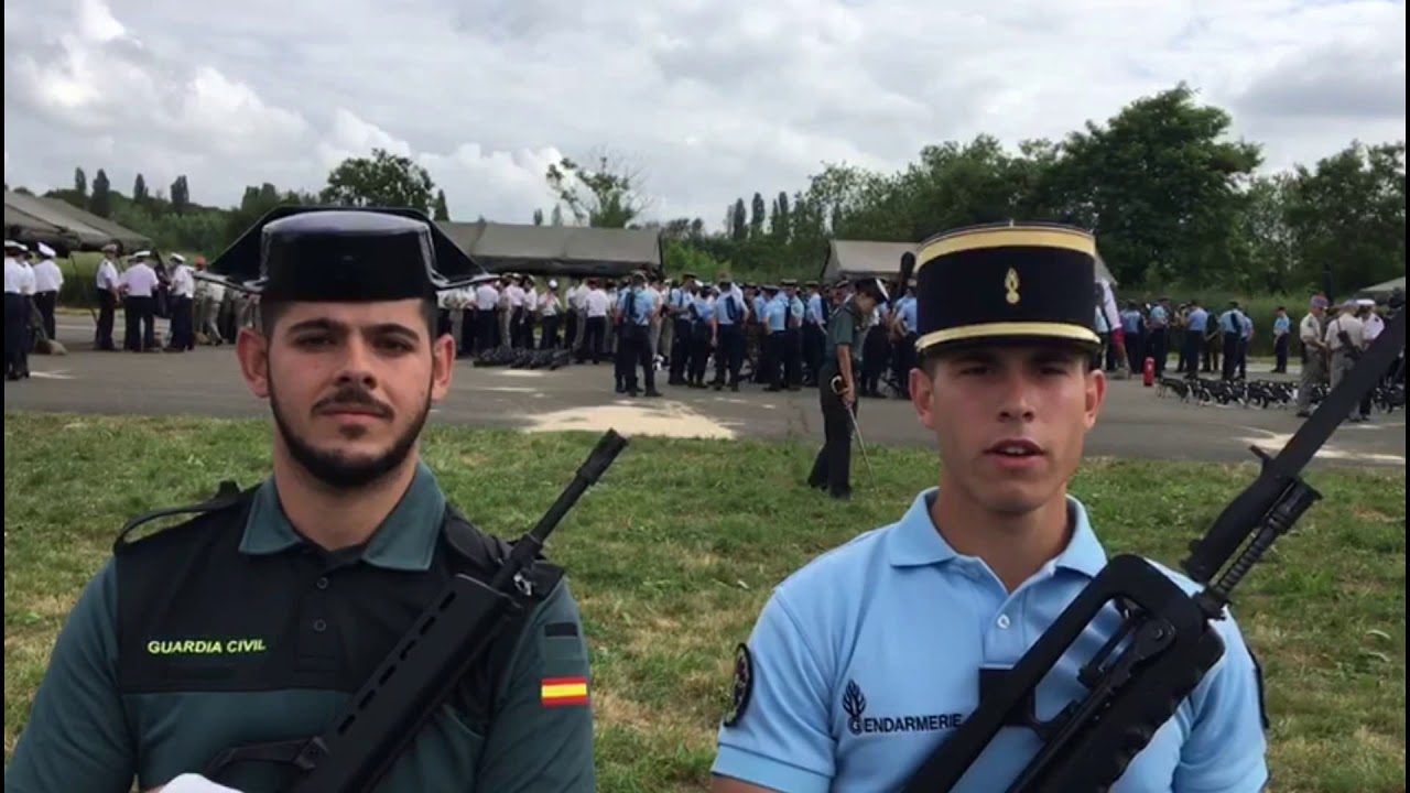 Répétition défilé du 14 juillet 2018 de la promotion franco espagnole Valdemoro de l'ESOG de Tulle