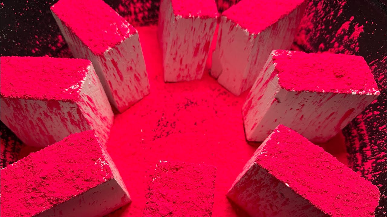 Hot Pink Pigment & Fresh Soft Chalk 🩷 Asmr Oddly Satisfying Crush 🩷