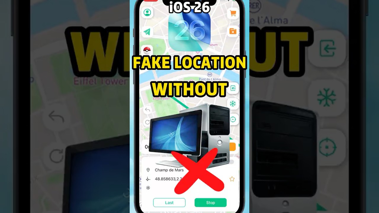 [iOS 26] How to FAKE LOCATION on iPhone WITHOUT PC | 1-Click #shorts #ios #iphone #ios18 #ios26