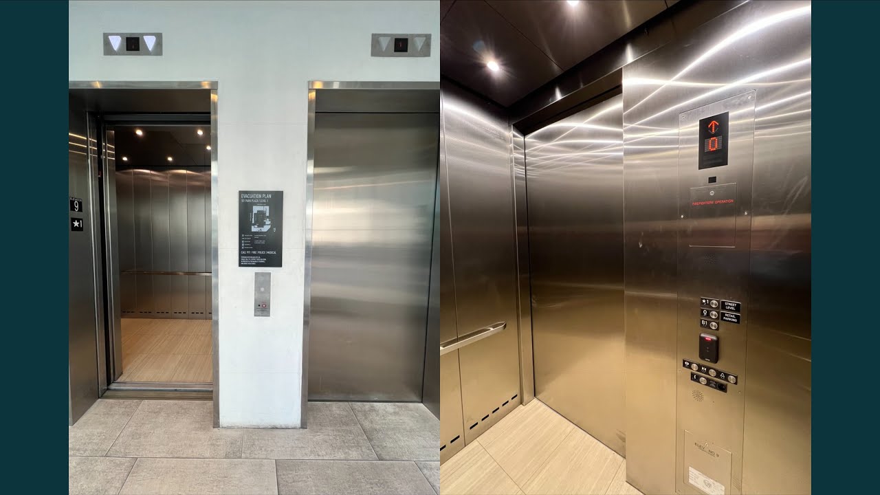 Лифты в гараже Mitsubishi по адресу 101 Park Plaza, Сан-Диего, Калифорния.