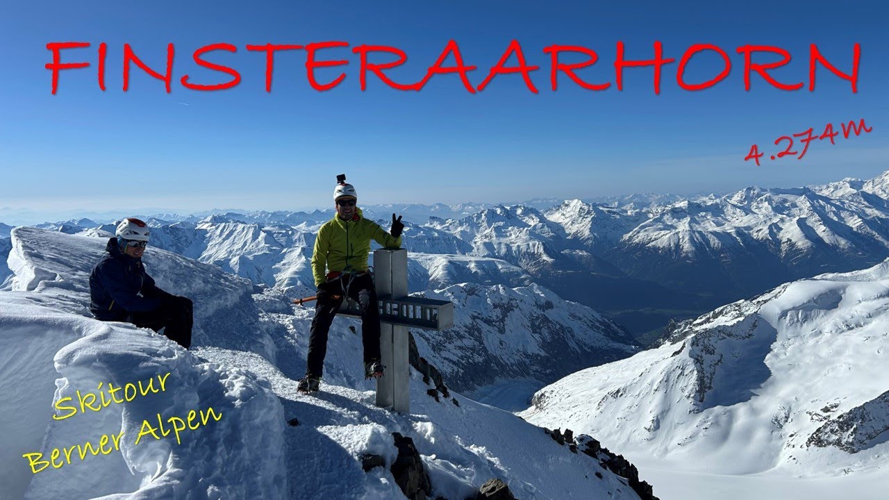 Skitour Finsteraarhorn 4.274m - spätestens beim Gipfelgrat grinst du nur noch!!! Parade Ski 4.000er