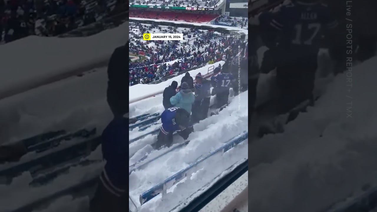 Buffalo Bills & Steelers Fans Shovel Heaps of Snow Ahead of NFL Playoff Game