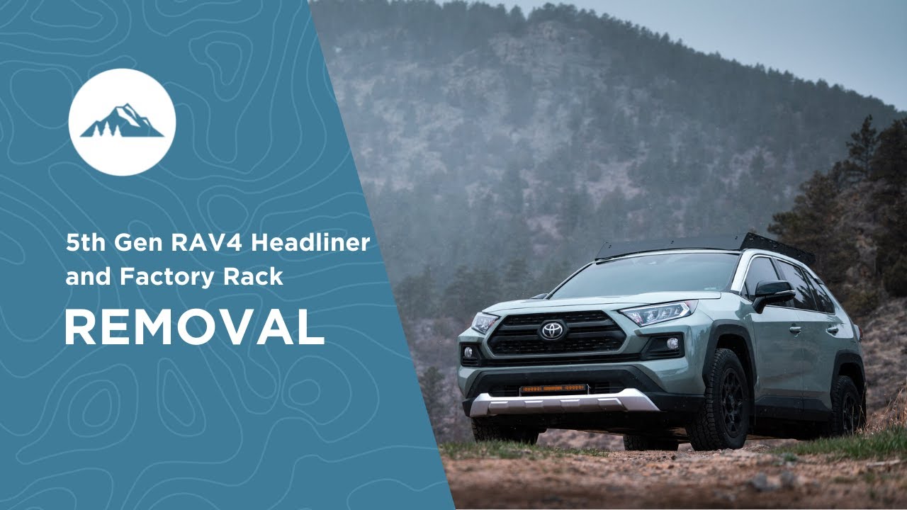Как снять обивку потолка и демонтировать заводской багажник на крыше Toyota RAV4 2019–2022 годов ...