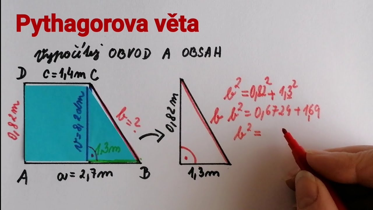 Pythagorova věta 8, obvod a obsah lichoběžníku