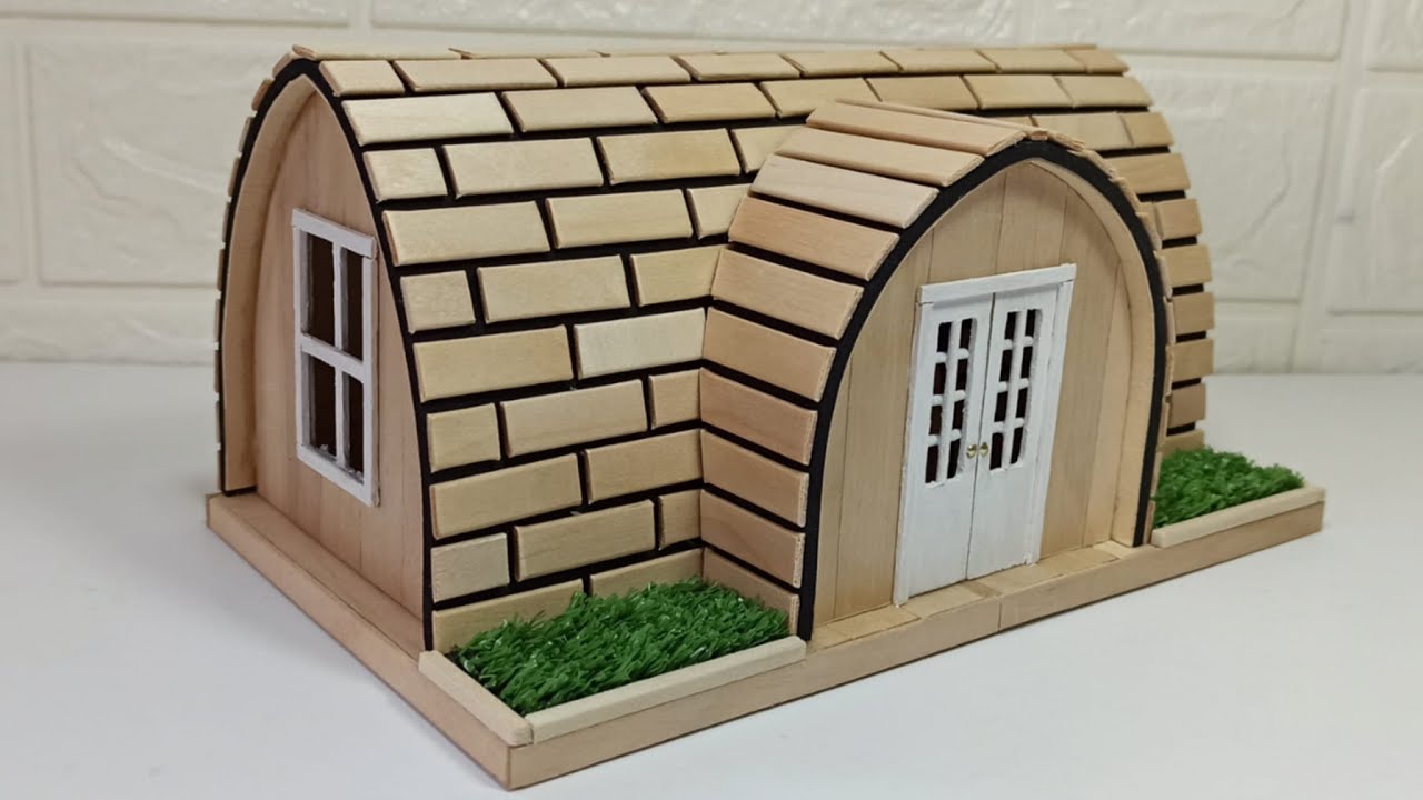 Como construir una casa con palitos de helado - How to make ice cream stick mini House