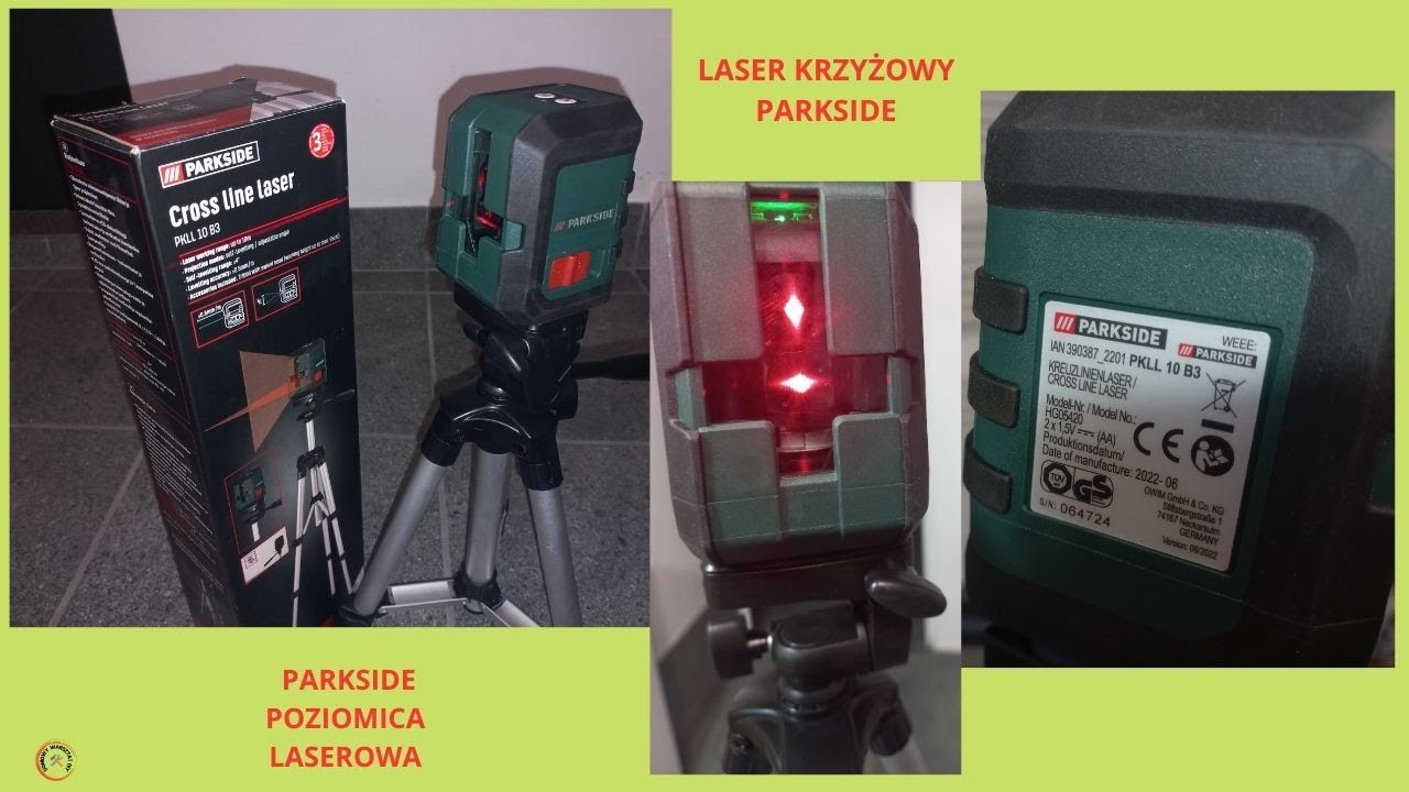 Laser krzyżowy Parkside, poziomica laserowa, test.