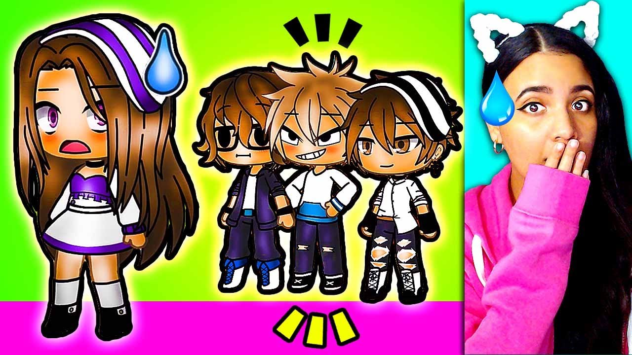 😬 3 БРАТЬЯ И 1 СЕСТРА 😅 Реакция на любовную историю из мини-фильма Gacha Life