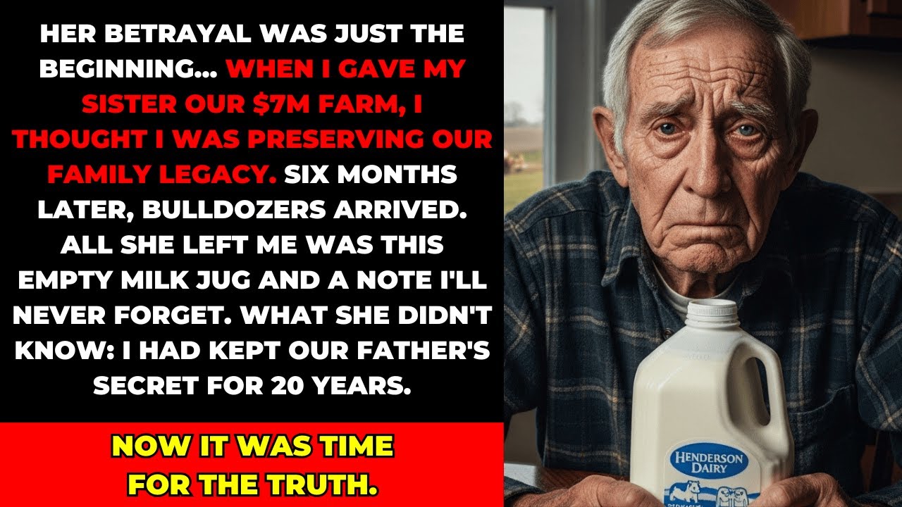 I Gave My Sister My $7M Dairy Farm She Sold It and Left Me This Empty Milk Jug