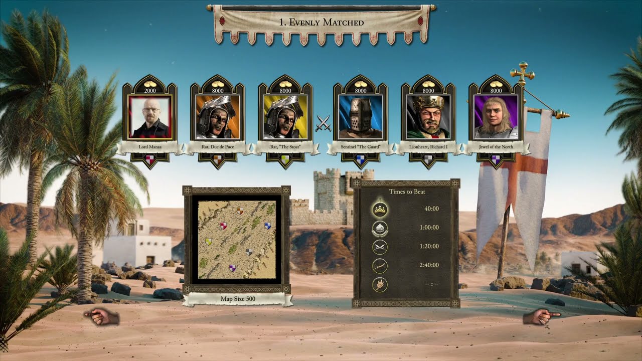 Evenly Matched – Trail of the Falcon (Mission 1) in Under 25 Minutes | Stronghold Crusader DE