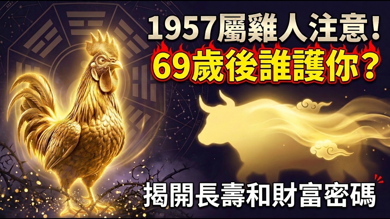 1957年屬雞人注意！揭開你的長壽與財富密碼：69歲後，你的「守護神」是誰？#1957年屬雞 #2026生肖雞運勢 #屬雞2026運勢 #長壽秘訣 #招財納福 #1957年生肖雞 #風水佈局 #屬雞