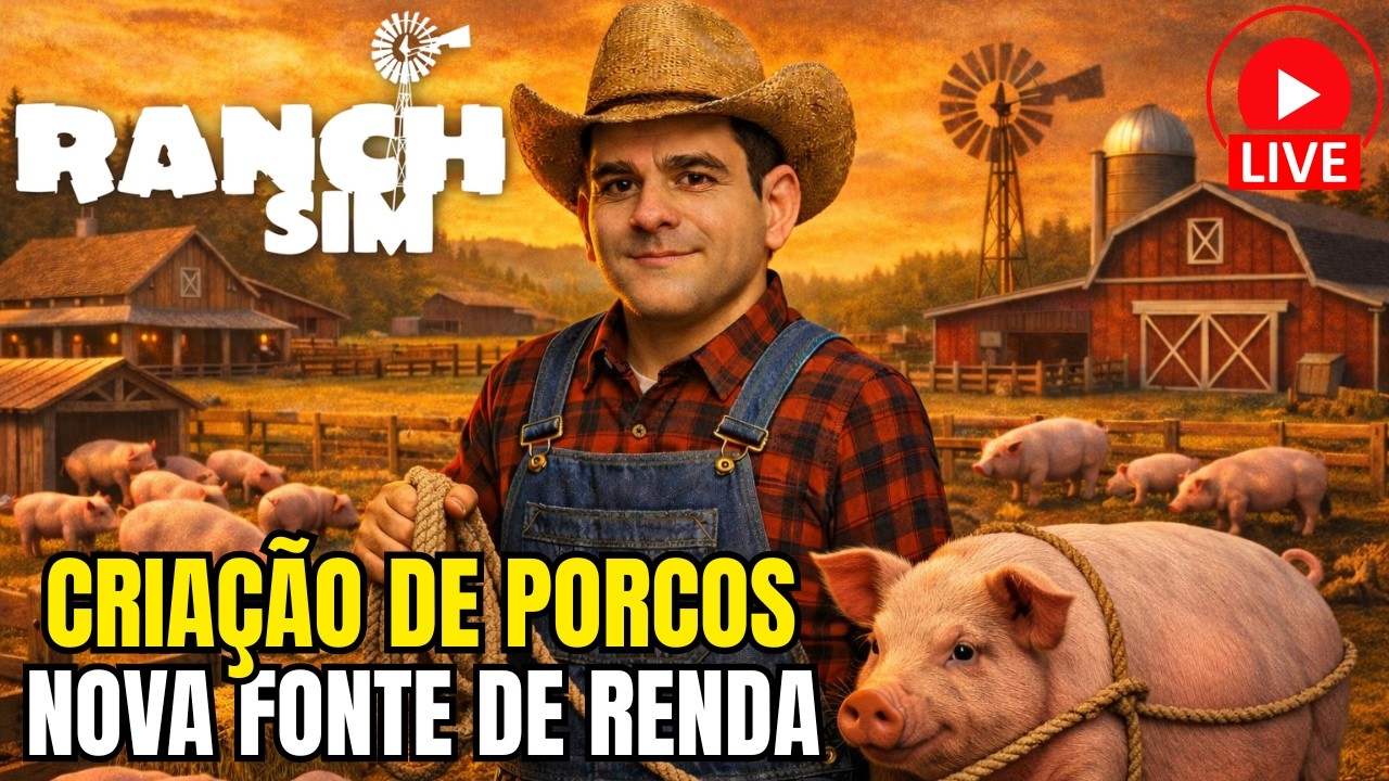 🔴AO VIVO _ MINHA PRIMEIRA CRIAÇÃO DE PORCOS! NOVA FONTE DE RENDA NO RANCH SIMULATOR!