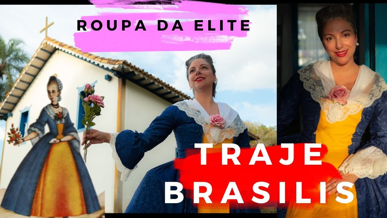Traje Brasilis - Século XVIII - Robe a l`Anglaise - Roupa da Elite