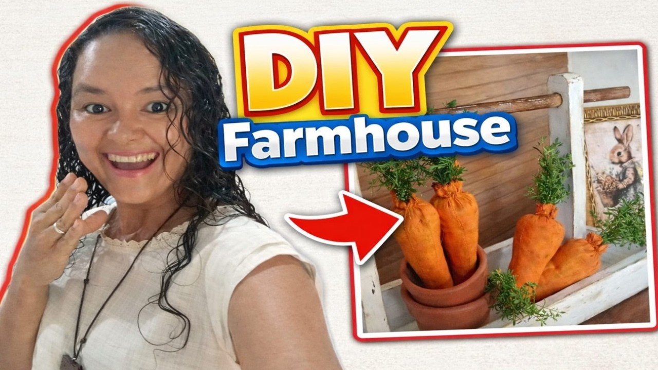 DIY Cenouras Farmhouse/ Decoração de Páscoa Rústica Fácil e Barata.