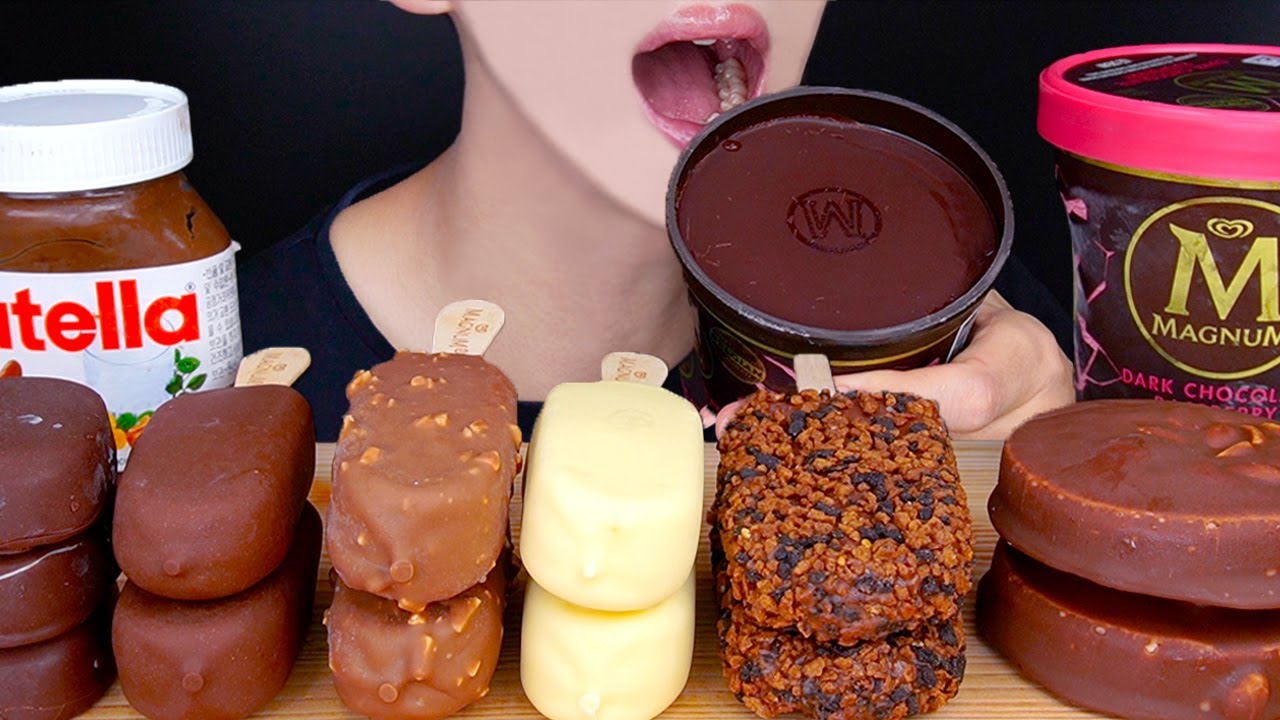 ASMR MAGNUM PINT CHOCOLATE ICE CREAM MUKBANG 매그넘 초콜릿 아이스크림 먹방 チョコレートアイスクリーム咀嚼音 Es krim EATING SOUNDS