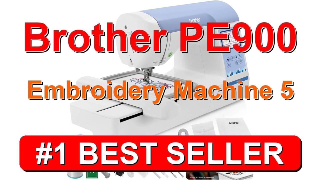 Вышивальная машина Brother PE900, размер поля 5 x 7 дюймов, вырезы, переходные стежки - B0CSB2SLRK