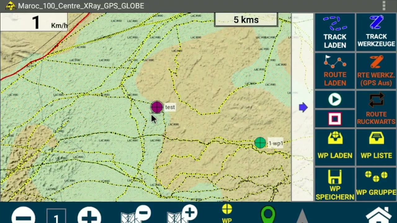 GPS Globe X-Ray Interface Wegpunkte Werkzeuge