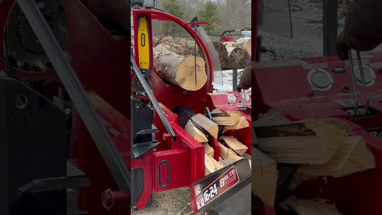 #BruteForceUSA 16-24 processor with 8-way splitting wedge #firewood #woodprocessor #wood