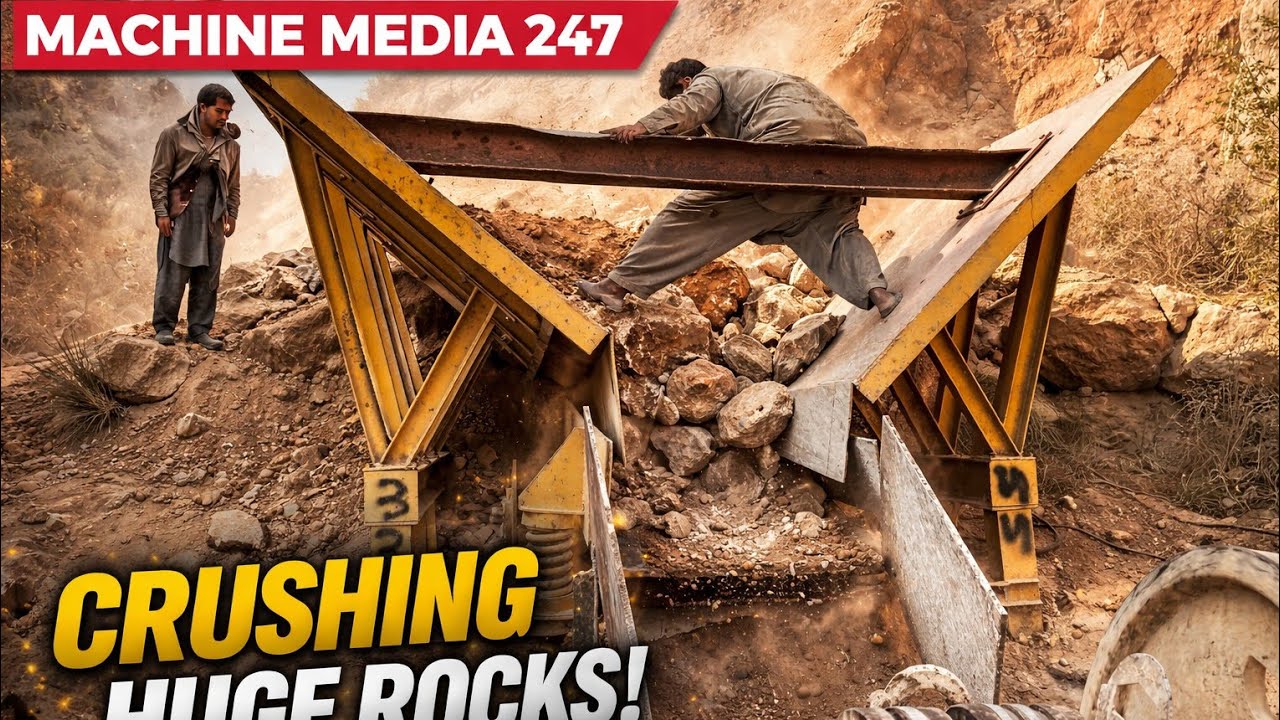 🚜Work! Massive Boulders vs Jaw Crusher 🚨 Excavator Mining + Caterpillar Loader Lifts Like a Crane 🏗️